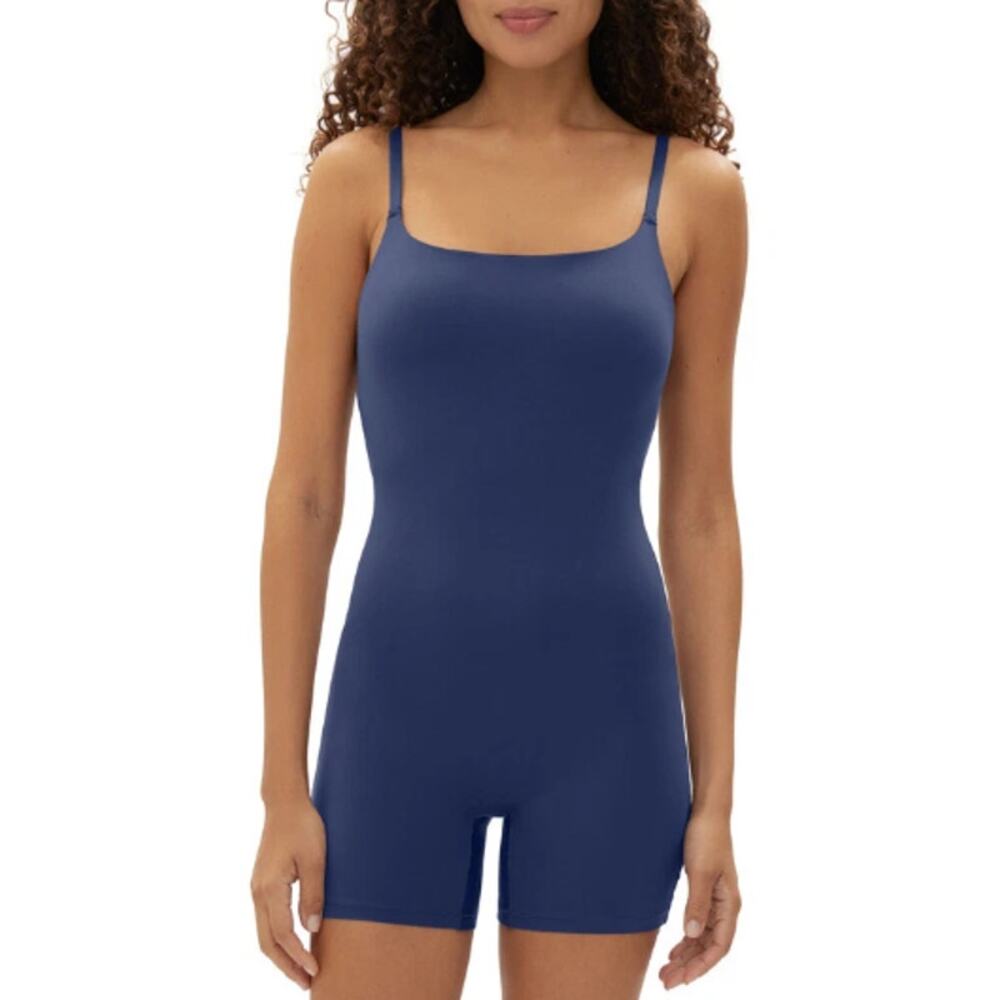 NWT GAPBODY Women's Blue Super Stretch Short Bodysuit Size M